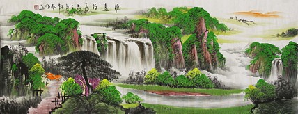 当代著名山水画家 艺临 山水国画