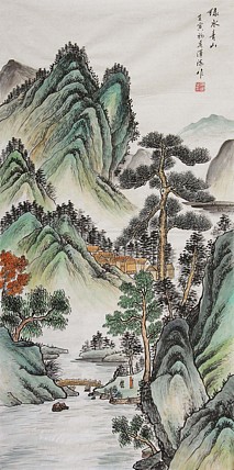 当代著名山水画家 泽海 山水国画