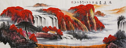 当代著名山水画家 艺临 山水国画