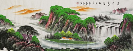 当代著名山水画家 艺临 山水国画