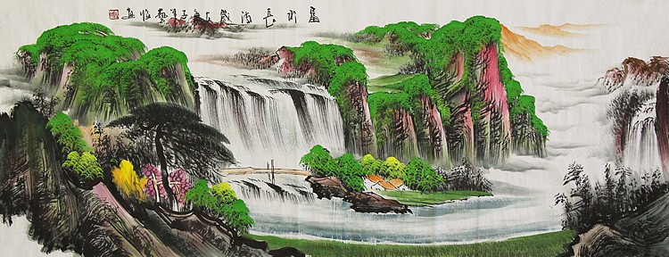 当代著名山水画家 艺临 山水国画