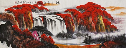 当代著名山水画家 艺临 山水国画