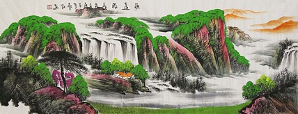 当代著名山水画家 艺临 山水国画