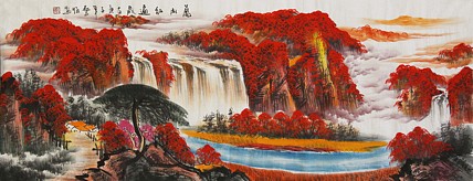 当代著名山水画家 艺临 山水国画