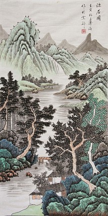 当代著名山水画家 泽海 山水国画