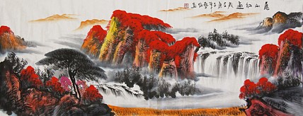 当代著名山水画家 艺临 山水国画