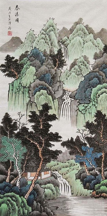 当代著名山水画家 泽海 山水国画