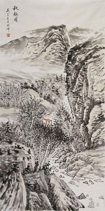 当代著名山水画家 喻伟 山水国画