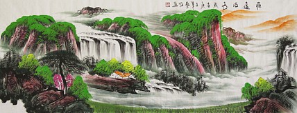 当代著名山水画家 艺临 山水国画