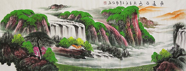 当代著名山水画家 艺临 山水国画