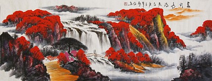 当代著名山水画家 艺临 山水国画