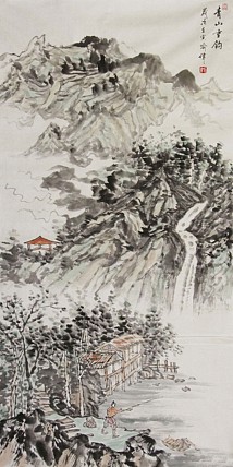 当代著名山水画家 喻伟 山水国画