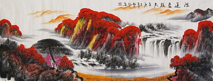 当代著名山水画家 艺临 山水国画