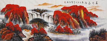 当代著名山水画家 艺临 山水国画