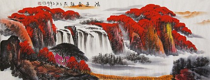 当代著名山水画家 艺临 山水国画
