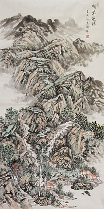 当代著名山水画家 喻伟 山水国画