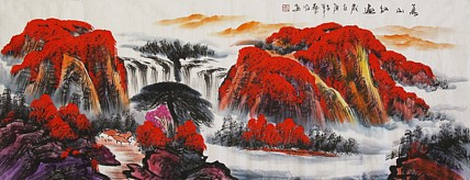 当代著名山水画家 艺临 山水国画