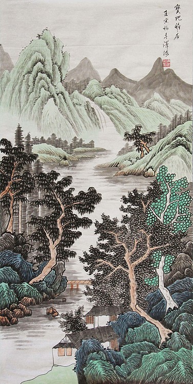 当代著名山水画家 泽海 山水国画