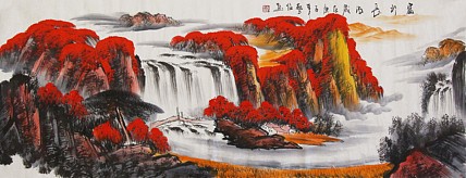 当代著名山水画家 艺临 山水国画