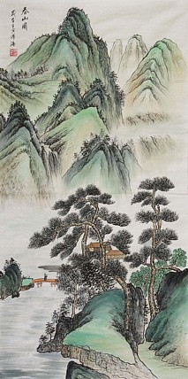 当代著名山水画家 泽海 山水国画