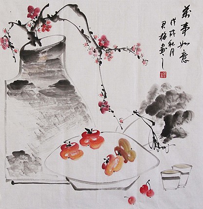 当代著名花鸟画家 君梅 作品