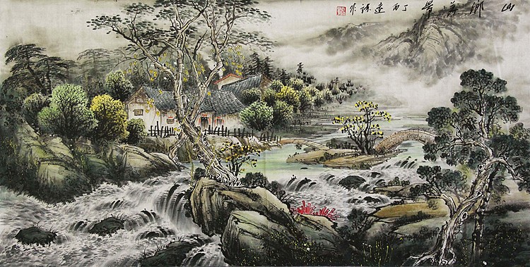 当代著名画家 弘罗 国画作品