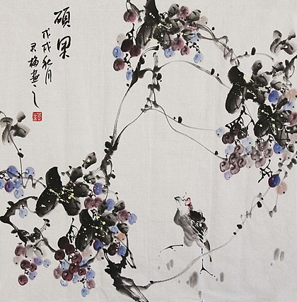 当代著名花鸟画家 君梅 作品
