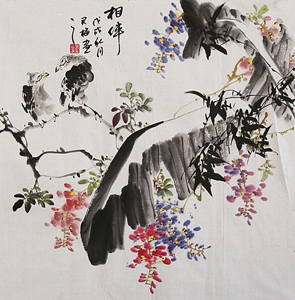 当代著名花鸟画家 君梅 作品