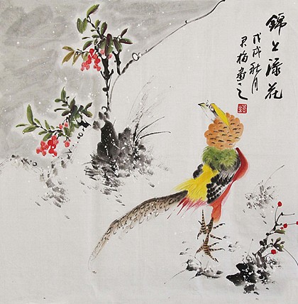 当代著名花鸟画家 君梅 作品