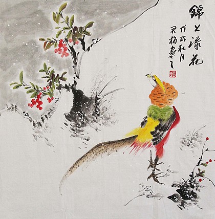 当代著名花鸟画家 君梅 作品