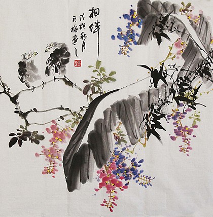 当代著名花鸟画家 君梅 作品