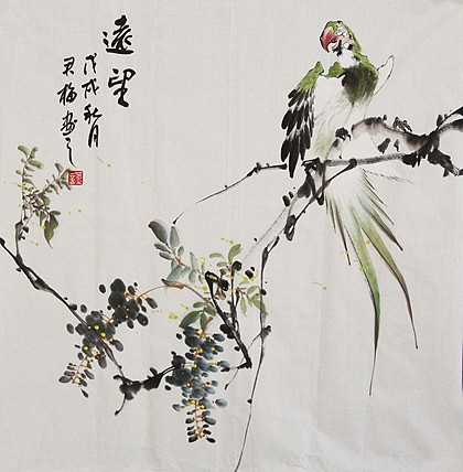 当代著名花鸟画家 君梅 作品
