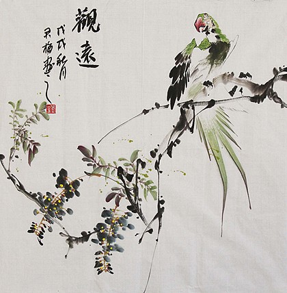 当代著名花鸟画家 君梅 作品