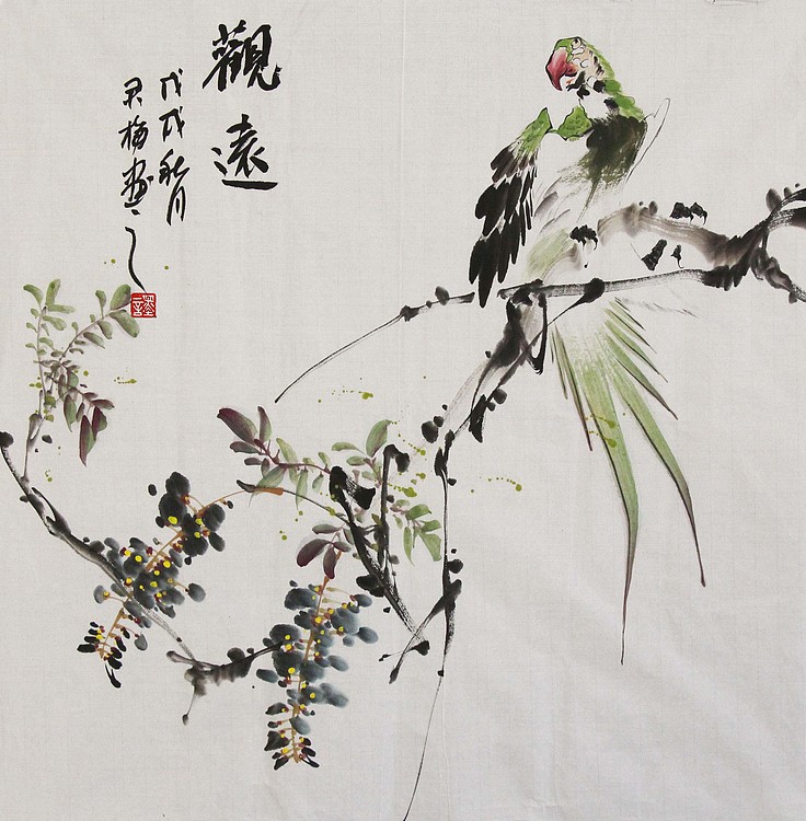 当代著名花鸟画家 君梅 作品