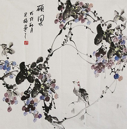 当代著名花鸟画家 君梅 作品