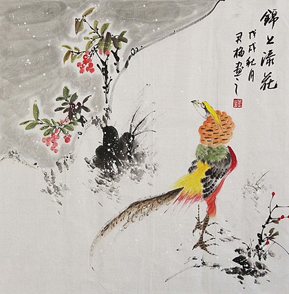 当代著名花鸟画家 君梅 作品