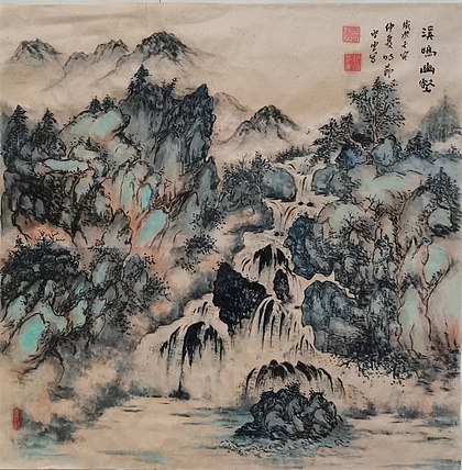胡强 空靈 中华海峡国画研究会常务理事 特聘职业书画家 溪鸣幽壑