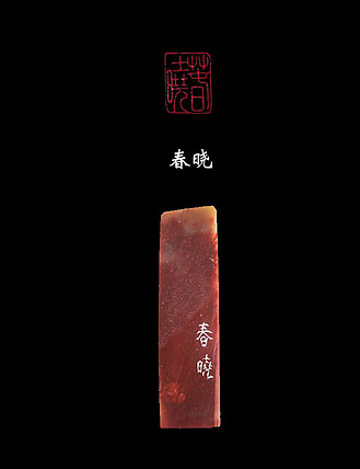 周曙光 老挝石篆刻《春晓》
