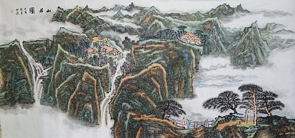 精品新作 扬州中山书画院特聘画家 国家一级美术师 巫世林 山居图