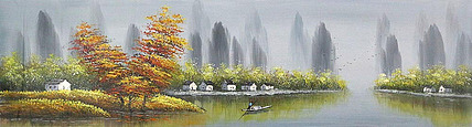 当代油画家 精品油画1 忆江南 油画