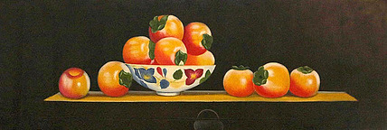 当代油画家 精品油画写实柿子 油画