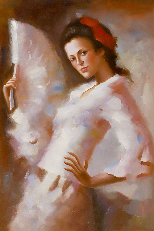 当代油画家 时婉云 阳光下的舞女系列 油画推荐