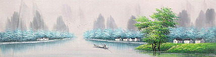 当代油画家 精品油画1 忆江南 油画