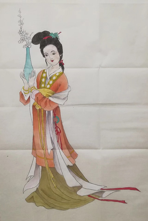 贺国平 国画（仕女图）