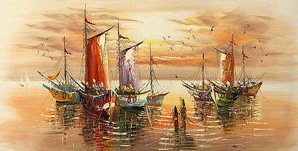 当代油画家 精品油画1 帆船 油画