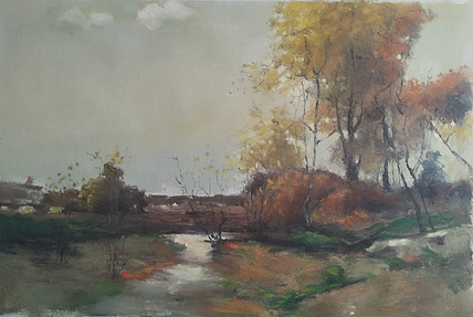 胡冰 纯手绘精品油画《风景2》