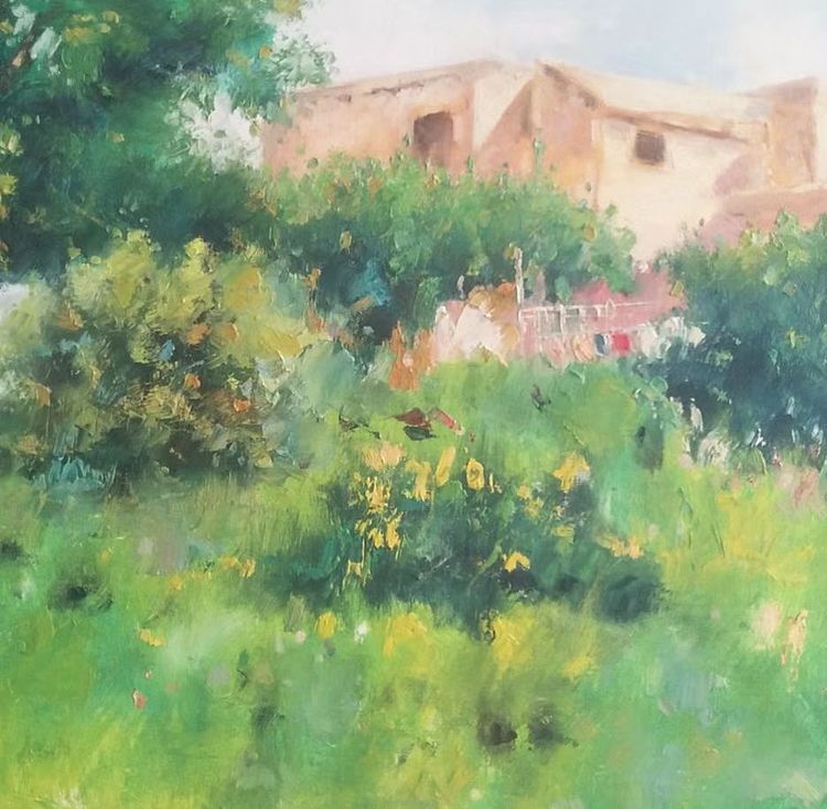 胡冰 胡冰纯手绘精品油画《家园》