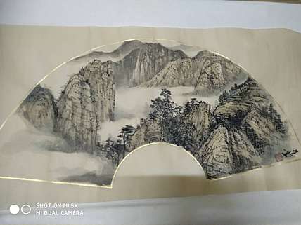 梁跃军 山水扇面