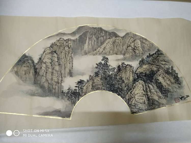 梁跃军 山水扇面