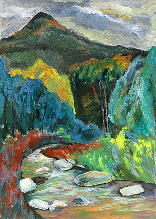 精品油画作品，风景